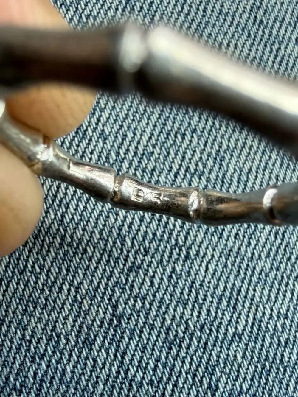 Sterling Silver 925 Bamboo Design Band Ring